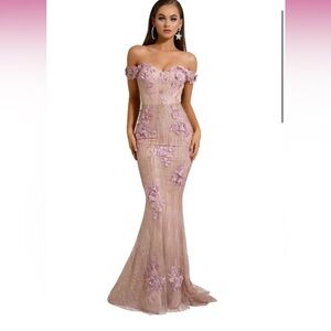 Portia and Scarlett Purple Sheath Dress Off the Shoulder